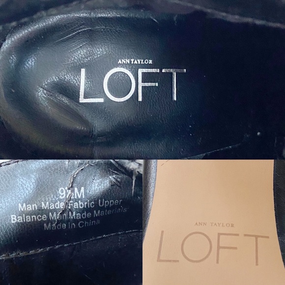 Ann Taylor Loft Black Ankle Booties Faux Leather/Suede Toe Side Zip Size 9.5M - Picture 10 of 14